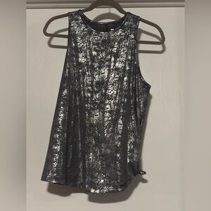 All in Motion Shimmering Silver Muscle Tee